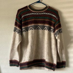 Alpaca Wool Sweater, Travel, Hiking, Warm, Fleece, Crewneck, Native, Tribal